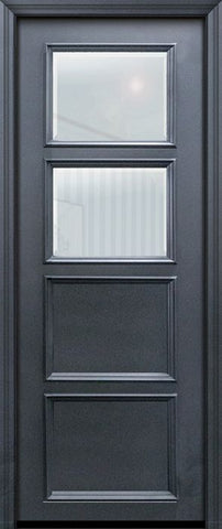 WDMA 30x96 Door (2ft6in by 8ft) Exterior 96in ThermaPlus Steel 2 Lite 2 Panel Continental Door w/ Beveled Glass 1