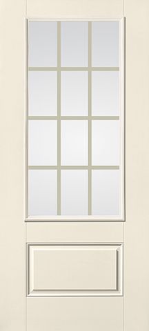 WDMA 32x80 Door (2ft8in by 6ft8in) French Smooth fiberglass Impact Door 6ft8in 3/4 Lite GBG Flat White 1