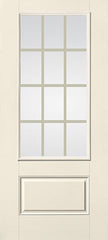 WDMA 32x80 Door (2ft8in by 6ft8in) French Smooth fiberglass Impact Door 6ft8in 3/4 Lite GBG Flat White 1