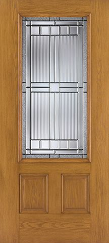 WDMA 32x80 Door (2ft8in by 6ft8in) Exterior Oak Fiberglass Door 3/4 Lite Saratoga 6ft8in 1