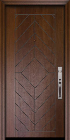 WDMA 32x80 Door (2ft8in by 6ft8in) Exterior Mahogany IMPACT | 80in Lynnwood Solid Contemporary Door 1