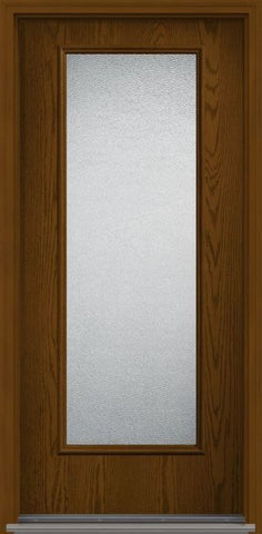 WDMA 32x80 Door (2ft8in by 6ft8in) French Oak Granite Full Lite Flush Fiberglass Single Exterior Door HVHZ Impact 1