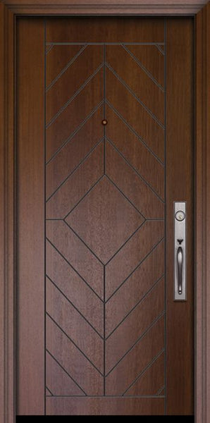 WDMA 32x80 Door (2ft8in by 6ft8in) Exterior Mahogany 80in Lynnwood Solid Contemporary Door 1