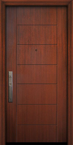 WDMA 32x80 Door (2ft8in by 6ft8in) Exterior Mahogany 80in Brentwood Solid Contemporary Door 1