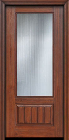 WDMA 32x80 Door (2ft8in by 6ft8in) Patio Cherry 80in 3/4 Lite Privacy Glass V-Grooved Panel Door 1
