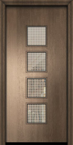 WDMA 32x80 Door (2ft8in by 6ft8in) Exterior Mahogany 80in Venice Contemporary Door w/Metal Grid 2