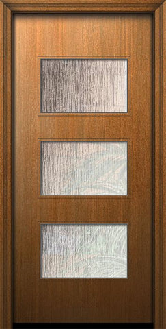 WDMA 32x80 Door (2ft8in by 6ft8in) Exterior Mahogany 80in Santa Monica Solid Contemporary Door w/Textured Glass 1