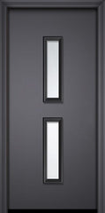 WDMA 32x80 Door (2ft8in by 6ft8in) Exterior 80in ThermaPlus Steel Huntington Contemporary Door w/Textured Glass 1