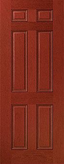 WDMA 32x96 Door (2ft8in by 8ft) Exterior Mahogany Fiberglass Impact Door 8ft 6 Panel 1