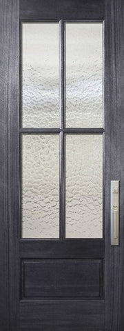 WDMA 32x96 Door (2ft8in by 8ft) French Mahogany 96in 4 Lite TDL DoorCraft Door w/Textured Glass 1