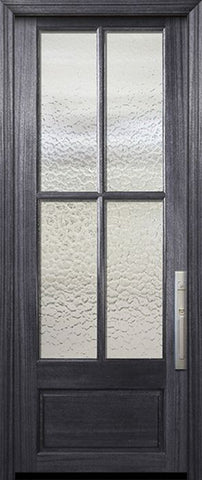 WDMA 32x96 Door (2ft8in by 8ft) French Mahogany 96in 4 Lite TDL DoorCraft Door w/Textured Glass 2