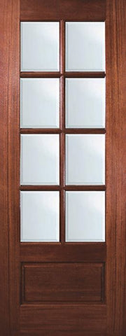 WDMA 32x96 Door (2ft8in by 8ft) Exterior Mahogany 96in 8 Lite TDL DoorCraft Door w/Bevel IG 1