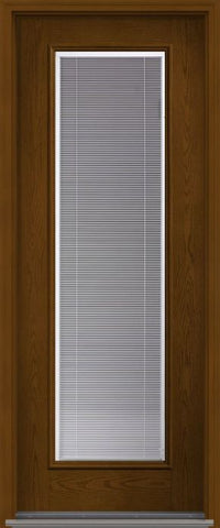 WDMA 32x96 Door (2ft8in by 8ft) French Oak ODL Raise/Tilt 8ft Full Lite W/ Stile Lines Fiberglass Single Exterior Door 1