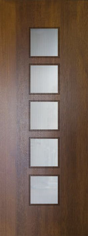 WDMA 32x96 Door (2ft8in by 8ft) Exterior Mahogany 96in Venice Contemporary Door w/Textured Glass 1