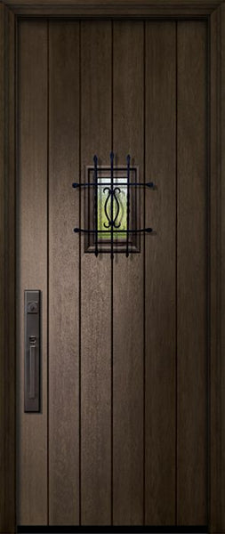 WDMA 32x96 Door (2ft8in by 8ft) Exterior Mahogany IMPACT | 96in Plank Door with Speakeasy 1
