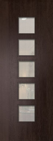 WDMA 32x96 Door (2ft8in by 8ft) Exterior Mahogany 96in Venice Contemporary Door w/Metal Grid 1