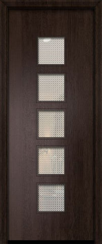 WDMA 32x96 Door (2ft8in by 8ft) Exterior Mahogany 96in Venice Contemporary Door w/Metal Grid 2