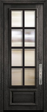 WDMA 32x96 Door (2ft8in by 8ft) Exterior Mahogany 96in 3/4 Lite Minimal Steel Grille Portobello Door 2