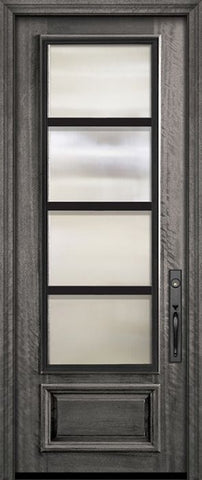 WDMA 32x96 Door (2ft8in by 8ft) Exterior Mahogany 96in 3/4 Lite Urban Steel Grille Portobello Door 2