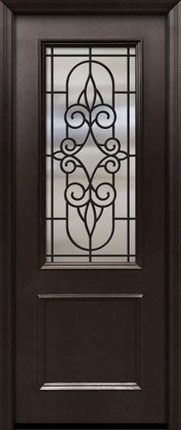 WDMA 32x96 Door (2ft8in by 8ft) Exterior 96in ThermaPlus Steel Salento 1 Panel 2/3 Lite GBG Door 1