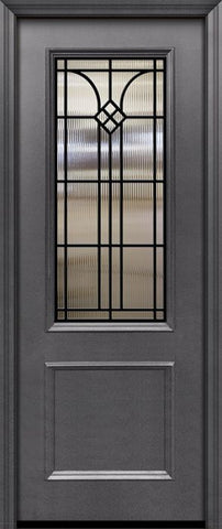 WDMA 32x96 Door (2ft8in by 8ft) Exterior 96in ThermaPlus Steel Cantania 1 Panel 2/3 Lite GBG Door 1