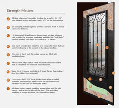 WDMA 32x96 Door (2ft8in by 8ft) Exterior 96in ThermaPlus Steel Sandringham 1 Panel 2/3 Lite Door 2