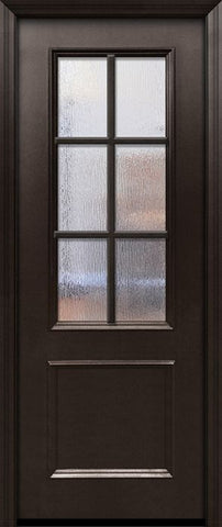 WDMA 32x96 Door (2ft8in by 8ft) Exterior 96in ThermaPlus Steel 6 Lite SDL 2/3 Lite Door 1