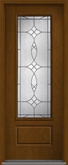 WDMA 32x96 Door (2ft8in by 8ft) Exterior Oak Blackstone 8ft 3/4 Lite 1 Panel Fiberglass Single Door HVHZ Impact 1