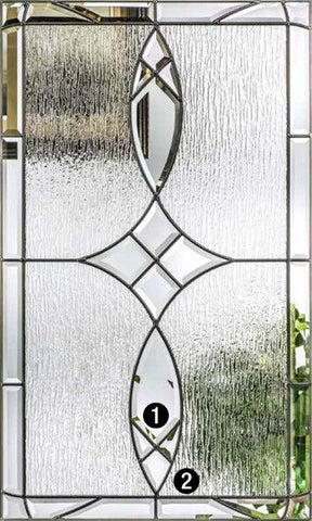 WDMA 32x96 Door (2ft8in by 8ft) Exterior Oak Blackstone 8ft 3/4 Lite 1 Panel Fiberglass Single Door HVHZ Impact 2