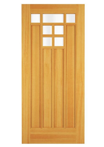 WDMA 34x78 Door (2ft10in by 6ft6in) Exterior Swing Hickory Wood Top View Single Door 1