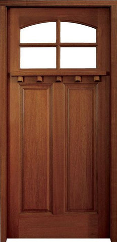 WDMA 34x78 Door (2ft10in by 6ft6in) Exterior Mahogany Craftman Lakewood SDL 4 Lite Impact Single Door 1