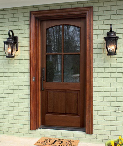 WDMA 34x78 Door (2ft10in by 6ft6in) Exterior Mahogany Brentwood SDL 4 Lite Impact Single Door 2