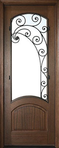 WDMA 34x78 Door (2ft10in by 6ft6in) Exterior Mahogany Aberdeen Impact Single Door w Iron #2 Right 1