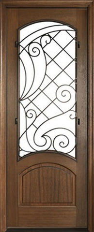 WDMA 34x78 Door (2ft10in by 6ft6in) Exterior Mahogany Aberdeen Impact Single Door w Iron #1 Left 1