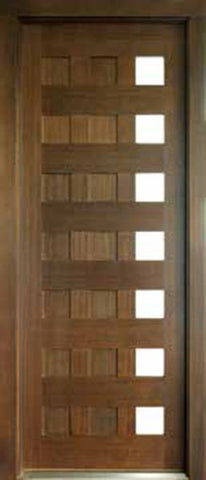 WDMA 34x78 Door (2ft10in by 6ft6in) Exterior Mahogany Milan 14 Panel 7 Lite Impact Single Door Left 1