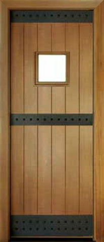 WDMA 34x78 Door (2ft10in by 6ft6in) Exterior Mahogany Aspen 3 Strap Single Door 1