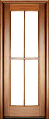 WDMA 34x78 Door (2ft10in by 6ft6in) French Mahogany Full View SDL 4 Lite Cross Bars Impact Single Door 1-3/4 Thick 1