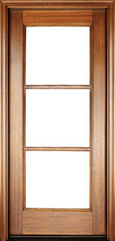 WDMA 34x78 Door (2ft10in by 6ft6in) Patio Mahogany Full View SDL 3 Lite Impact Single Door 1-3/4 Thick 1