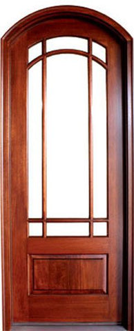 WDMA 34x78 Door (2ft10in by 6ft6in) Patio Mahogany Tiffany SDL 9 Lite Impact Single Door/Arch Top 1-3/4 Thick 1