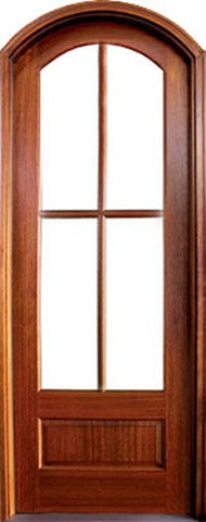 WDMA 34x78 Door (2ft10in by 6ft6in) Patio Mahogany Tiffany SDL 4 Lite Impact Single Door/Arch Top 1-3/4 Thick 1