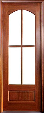 WDMA 34x78 Door (2ft10in by 6ft6in) Patio Mahogany Tiffany SDL 4 Lite Impact Single Door 1-3/4 Thick 1