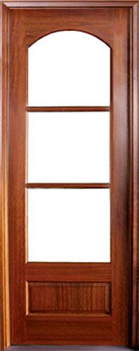 WDMA 34x78 Door (2ft10in by 6ft6in) Patio Mahogany Tiffany SDL 3 Lite Impact Single Door 1-3/4 Thick 1