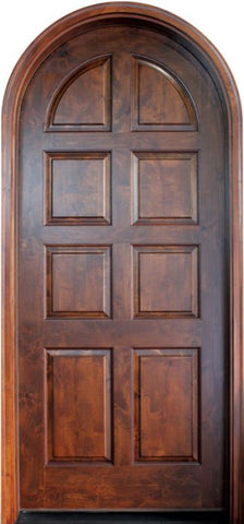 WDMA 34x78 Door (2ft10in by 6ft6in) Exterior Knotty Alder Meadowlands Solid Panel Single Door/Round Top 1