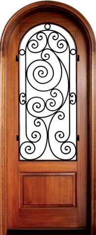 WDMA 34x78 Door (2ft10in by 6ft6in) Exterior Mahogany Pinehurst Ansonborough Single/Round Top 1