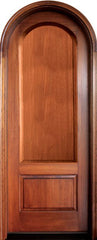 WDMA 34x78 Door (2ft10in by 6ft6in) Exterior Mahogany Pinehurst Solid Panel Single/Round Top 1