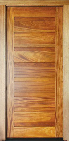 WDMA 34x78 Door (2ft10in by 6ft6in) Exterior Mahogany Milan 8 Panel Single Door 1