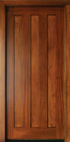WDMA 34x78 Door (2ft10in by 6ft6in) Exterior Mahogany Milan 3 Panel Single Door 1