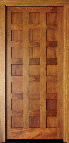 WDMA 34x78 Door (2ft10in by 6ft6in) Exterior Mahogany Milan 21 Panel Single Door 1