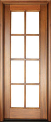 WDMA 34x78 Door (2ft10in by 6ft6in) French Mahogany Full View SDL 8 Lite Impact Single Door 1-3/4 Thick 1