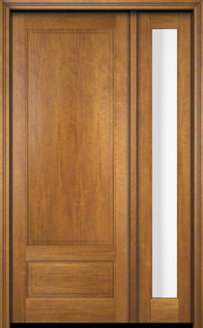 WDMA 34x78 Door (2ft10in by 6ft6in) Exterior Swing Mahogany 3/4 Raised Panel Solid Single Entry Door Sidelight 1